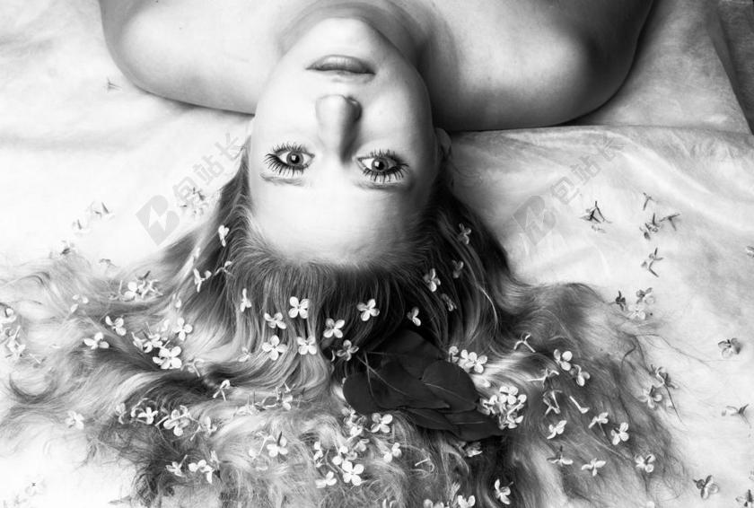 女人 女孩 模型 美女 性感 脸 一 女士 发 花卉