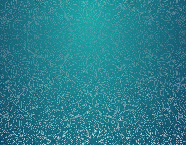 复古古典蓝色花边