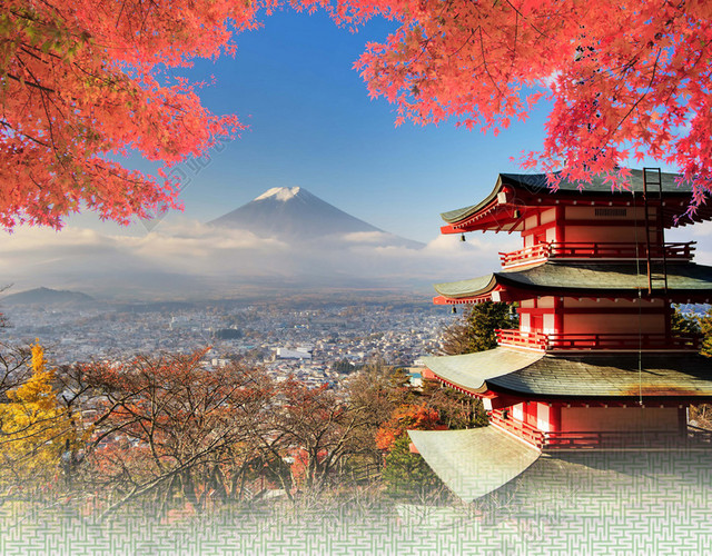 日本旅游H5素材背景