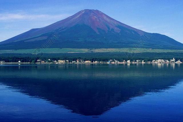 富士山 水 景观 日本 山 农村 反思 平静 和平 宁静