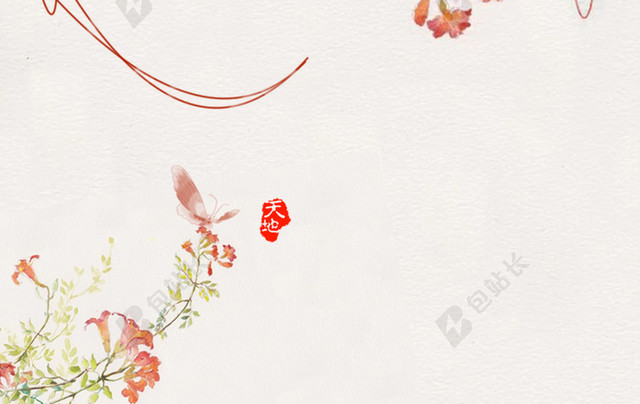手绘复古花朵海报