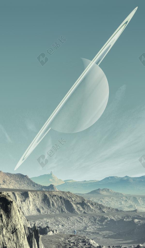 景观行星天空山脉星球背景图片