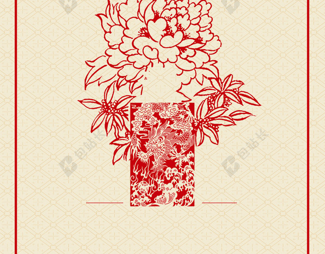 中国风传统纹理边框H5背景素材