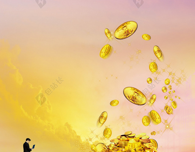 金融商业金币海报背景素材