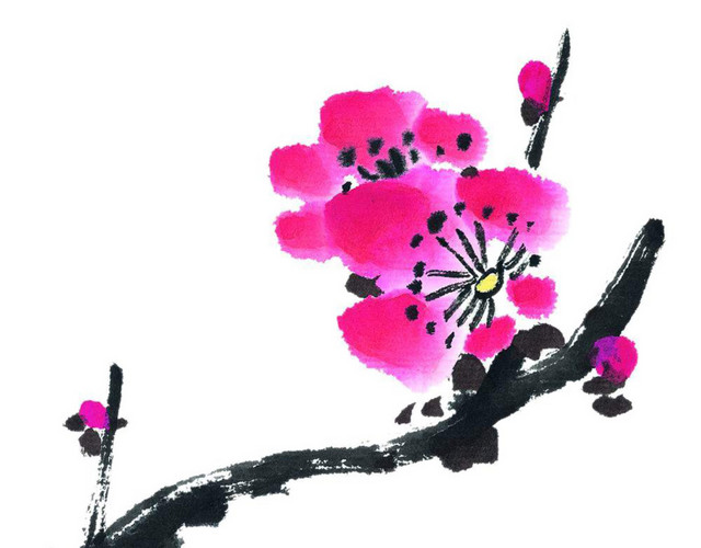 水墨桃花