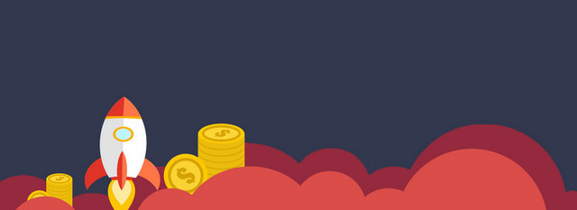 投资理财卡通黑色红色海报BANNER