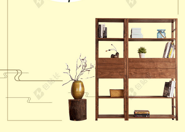 中式家具展览海报背景
