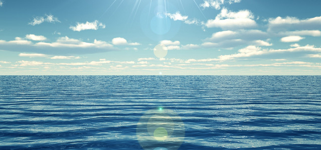 淘宝夏日清新海浪阳光背景BANNER