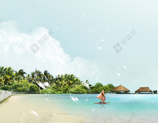 海滩休闲夏日阳光淘宝主图背景