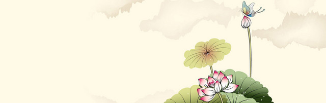 荷花水墨效果BANNER背景