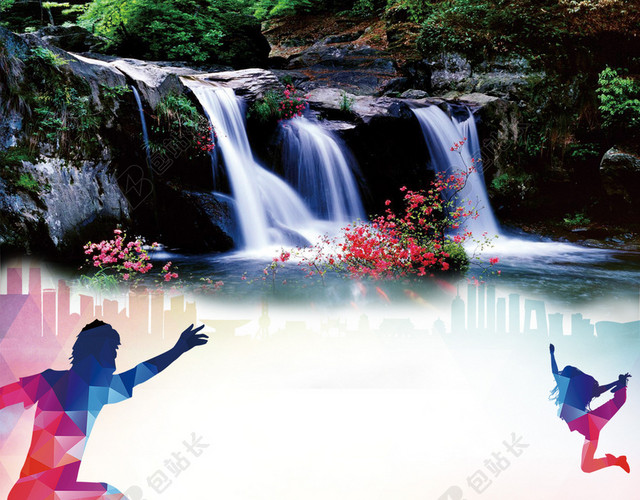 江西山水风景旅游广告海报背景素材