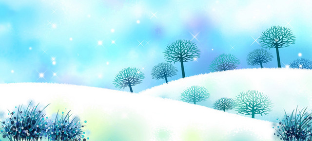 唯美冬季雪景海报背景BANNER