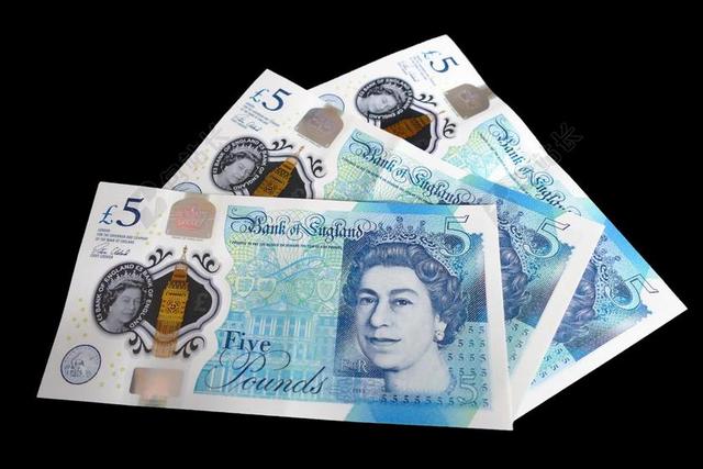 五镑纸币 现金 钱 英镑 英国 财经 业务 请注意 钞票