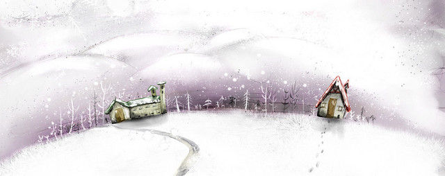 唯美冬季雪景海报背景BANNER