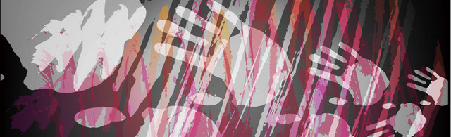 涂鸦手掌黑色背景BANNER