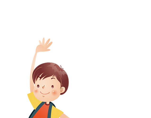 手绘小学生跳跃矢量
