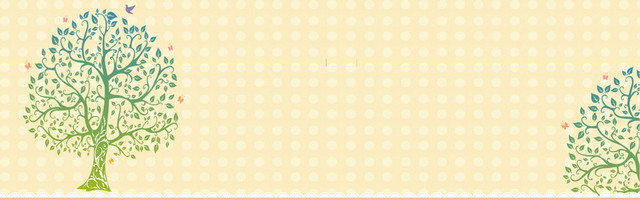 卡通手绘青春树小鸟背景BANNER