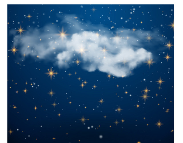 夜晚云朵星星