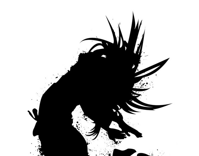 创意泼墨女性跳跃舞者矢量