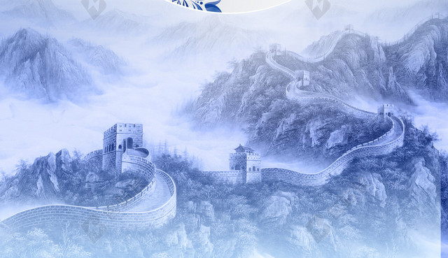 青花瓷中国风文化展示背景