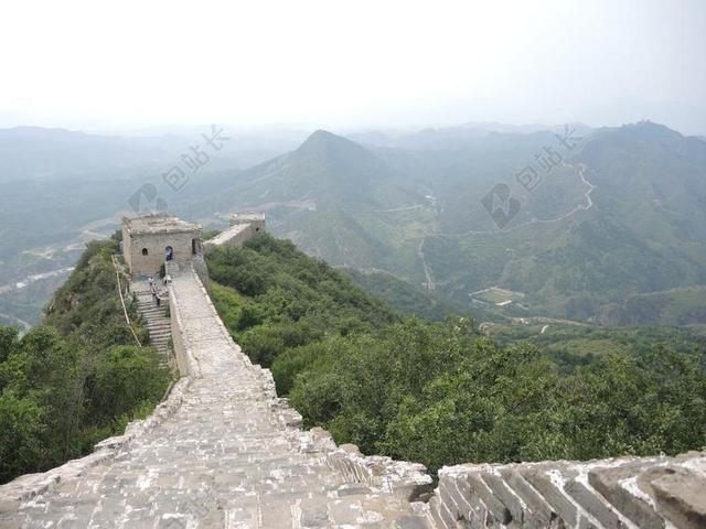 长城 中国 夏天 墙 山 古代 东方 风景 砖