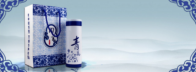 中国风青花瓷背景