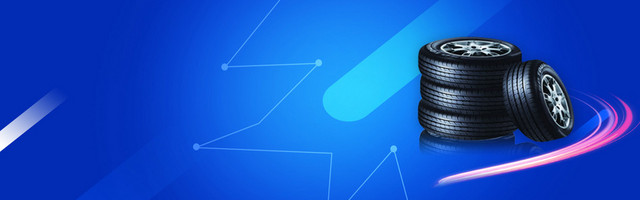 轮胎几何渐变线条蓝BANNER