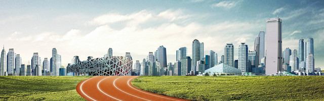 城市马路风景海报BANNER