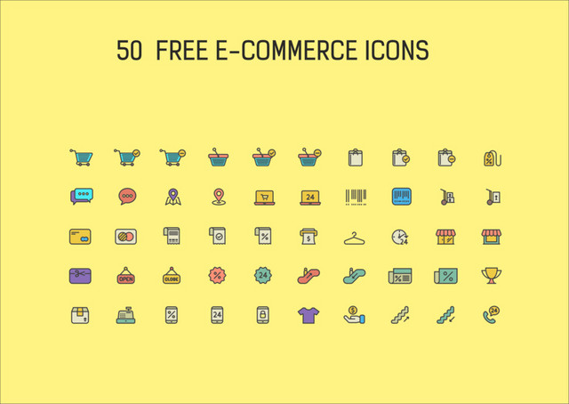 50个网上超市图标ICON