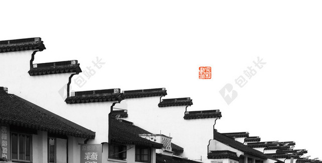 中国风建筑海报背景图
