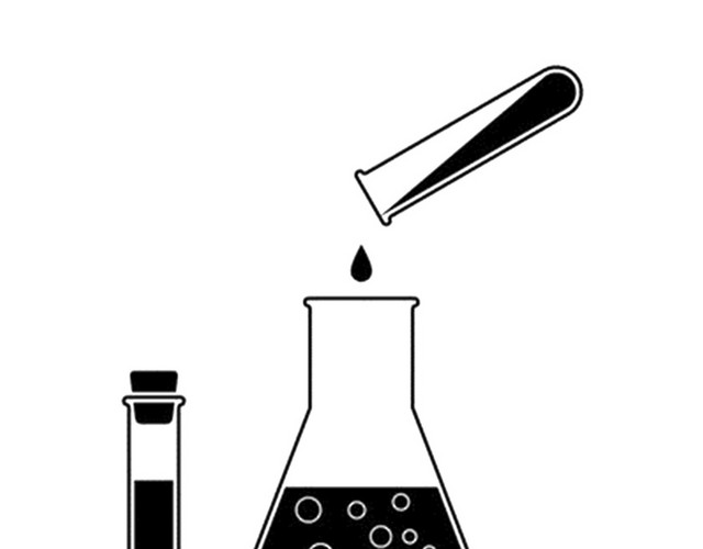 卡通化学实验的化学产品PSD分层