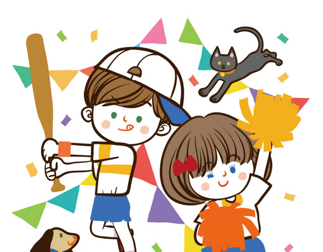 棒球比赛的男孩女孩