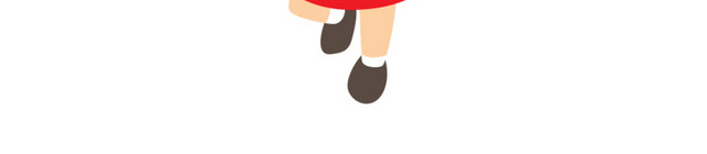 卡通戴红领巾女学生跳跃矢量