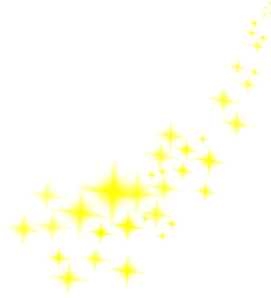 手绘黄色元旦星光装饰