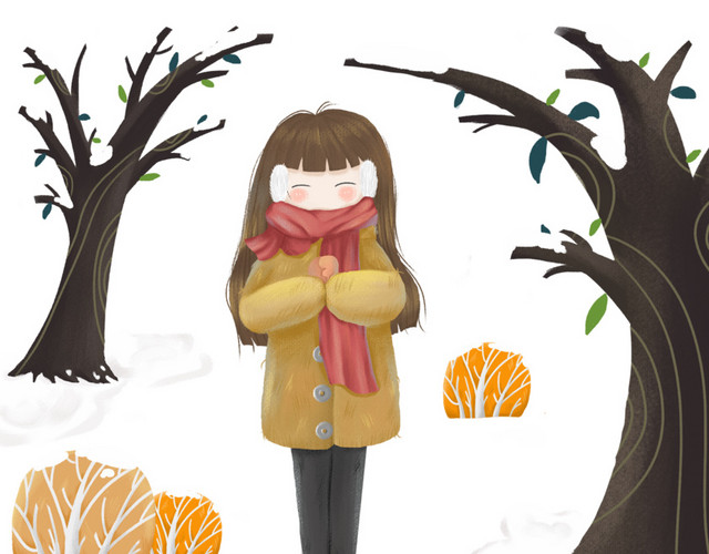 雪景中的粉色围脖小姐姐