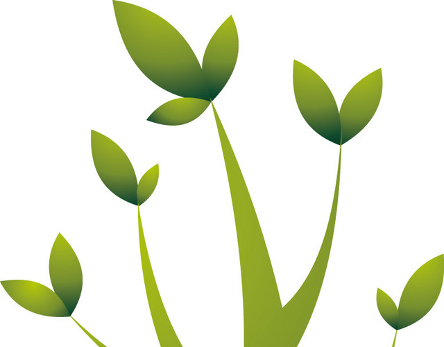 矢量绿色植物设计树苗创意图
