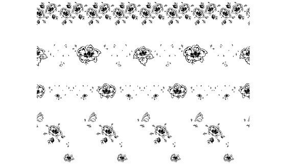 黑白花朵分割线素材