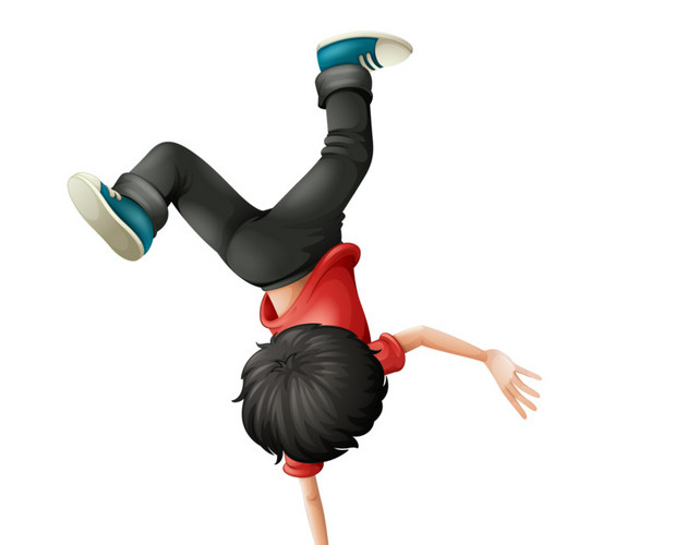 跳街舞的小男孩矢量图