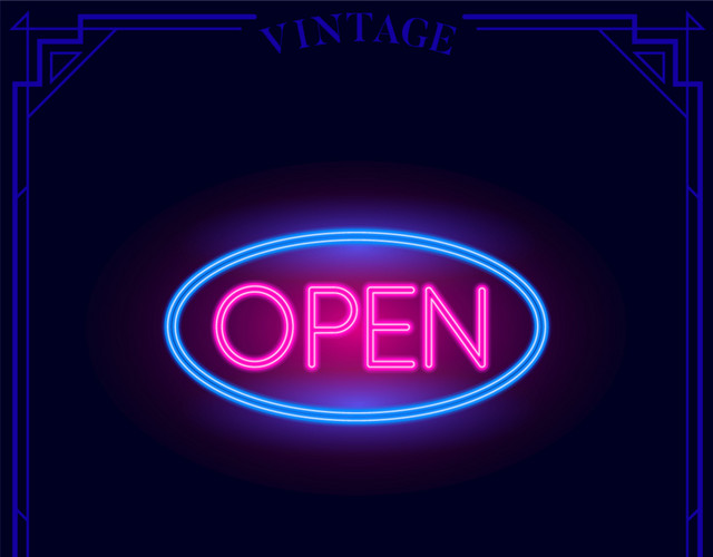霓虹灯营业OPEN