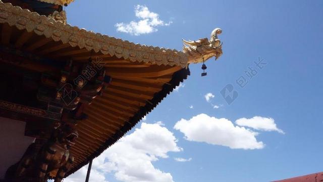 中国传统木楼屋檐背景图片