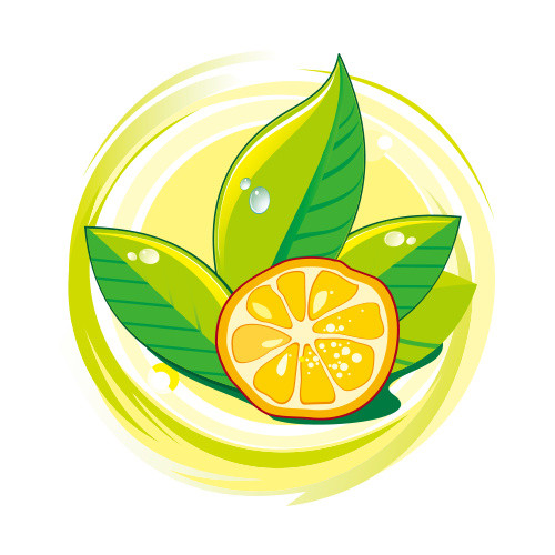 蔬果创意标签矢量图