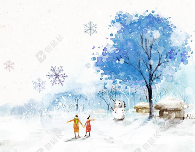 冬季手绘浪漫雪景H5