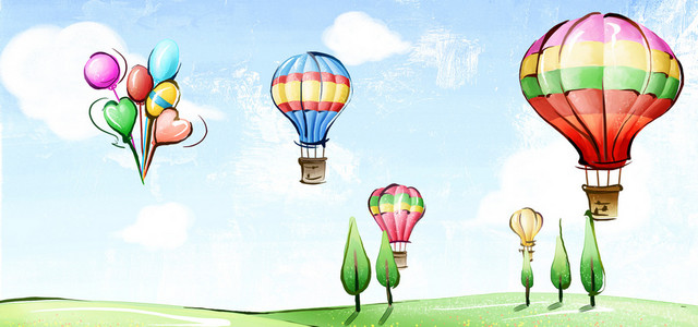 韩国风卡通背景BANNER