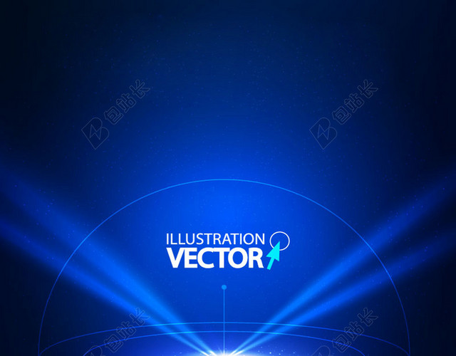 蓝色聚光灯背景矢量图