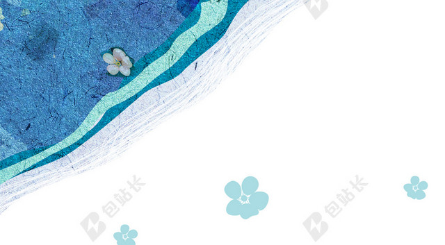 手绘插画4月你好海报背景模板