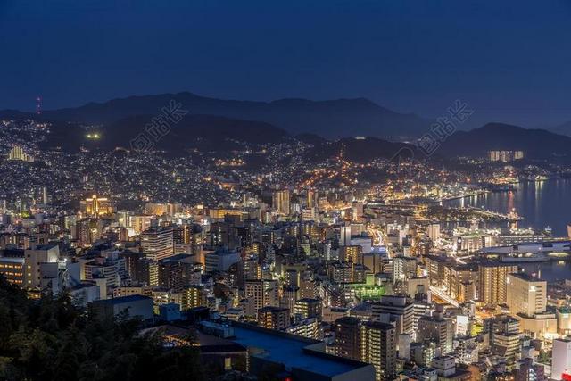 旅游自然日本世界三大夜景背景图片
