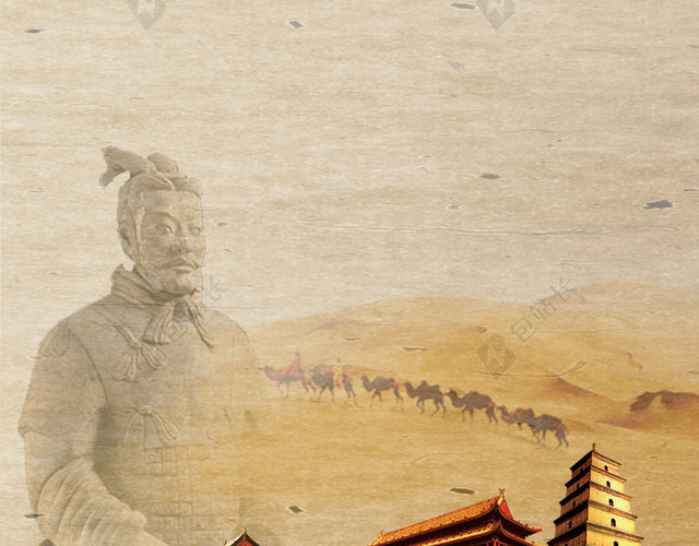 西安旅游海报背景素材