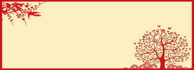 春节剪纸简约黄色BANNER背景