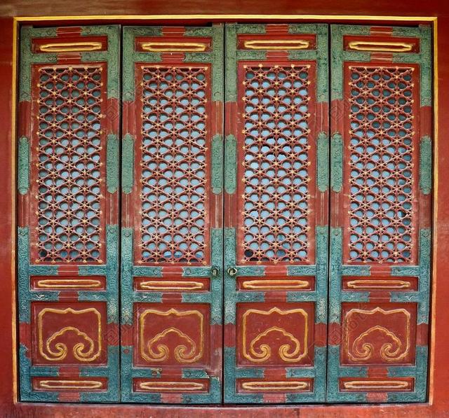 北京 紫禁城 门 装饰 中国