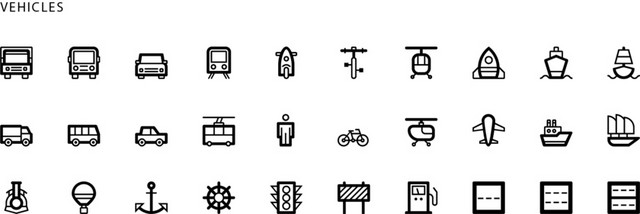 交通工具矢量图标